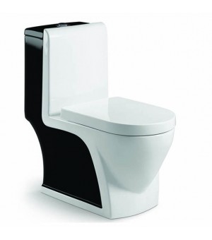 كرسي أفرنجي  اوتس غطاء اتوماتيك اسود و أبيض  صيني 25سم # A3934B - wash down